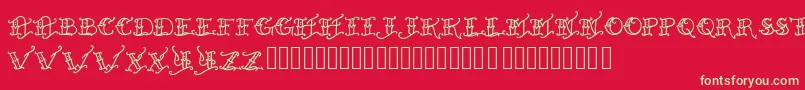 Heldxfast Font – Green Fonts on Red Background