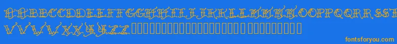 Heldxfast Font – Orange Fonts on Blue Background