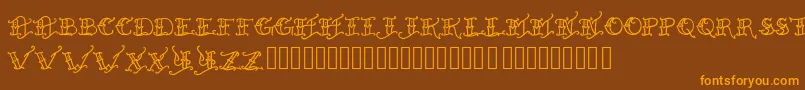 Heldxfast Font – Orange Fonts on Brown Background