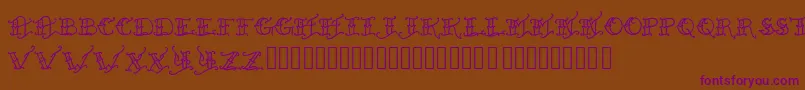 Heldxfast Font – Purple Fonts on Brown Background