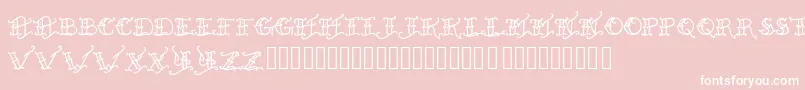 Fonte Heldxfast – fontes brancas em um fundo rosa