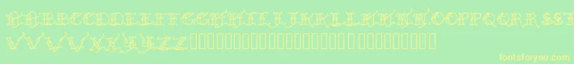 Heldxfast Font – Yellow Fonts on Green Background