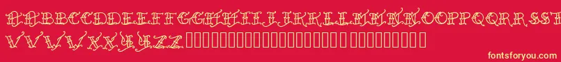 Heldxfast Font – Yellow Fonts on Red Background