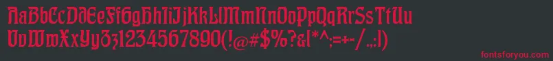 CatHohenzollern Font – Red Fonts on Black Background