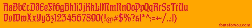 CatHohenzollern Font – Red Fonts on Orange Background