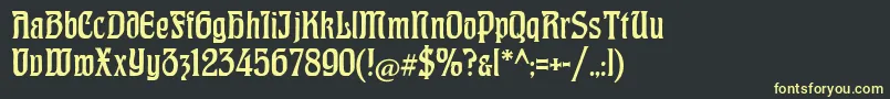 CatHohenzollern Font – Yellow Fonts on Black Background