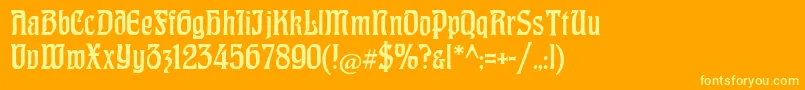 CatHohenzollern Font – Yellow Fonts on Orange Background