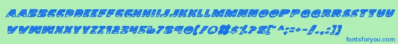 LandSharkItalic Font – Blue Fonts on Green Background