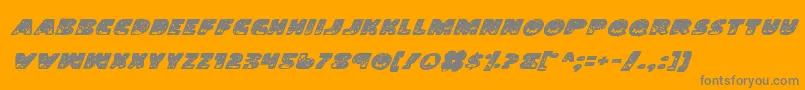 LandSharkItalic-Schriftart – Graue Schriften auf orangefarbenem Hintergrund