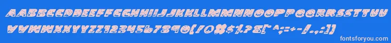 LandSharkItalic Font – Pink Fonts on Blue Background