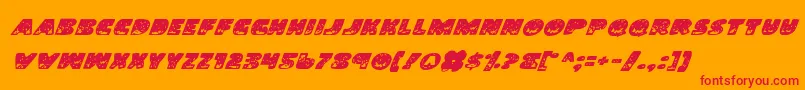 Шрифт LandSharkItalic – красные шрифты на оранжевом фоне