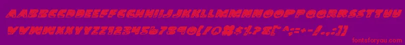 LandSharkItalic Font – Red Fonts on Purple Background