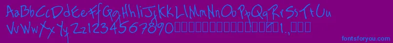 Rag Font – Blue Fonts on Purple Background