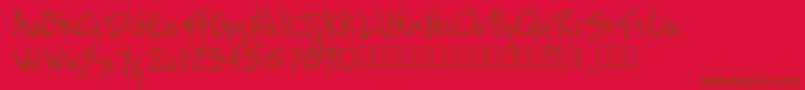 Rag Font – Brown Fonts on Red Background