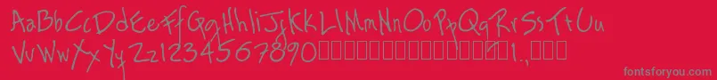 Rag Font – Gray Fonts on Red Background