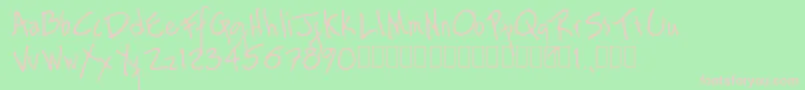 Rag Font – Pink Fonts on Green Background