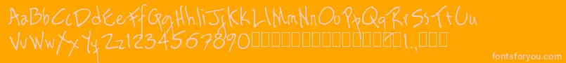 Rag Font – Pink Fonts on Orange Background