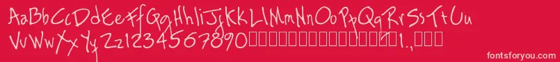Rag Font – Pink Fonts on Red Background