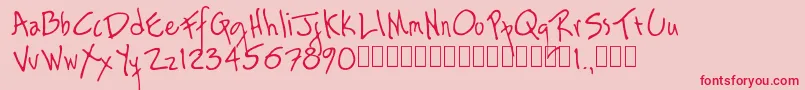 Rag Font – Red Fonts on Pink Background