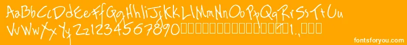 Rag Font – White Fonts on Orange Background
