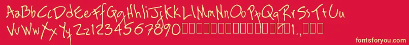 Rag Font – Yellow Fonts on Red Background