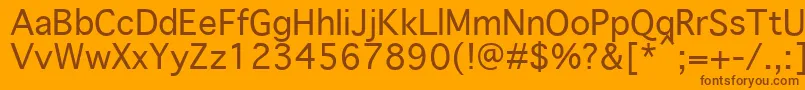 GenevaPlain.001.001 Font – Brown Fonts on Orange Background