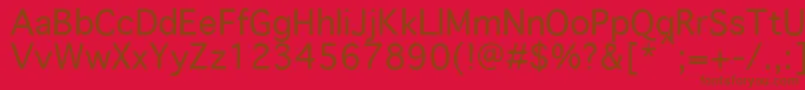 Fonte GenevaPlain.001.001 – fontes marrons em um fundo vermelho
