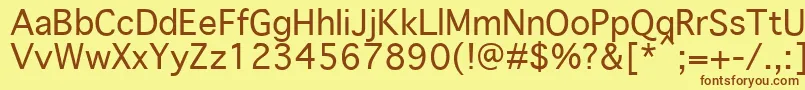 GenevaPlain.001.001 Font – Brown Fonts on Yellow Background