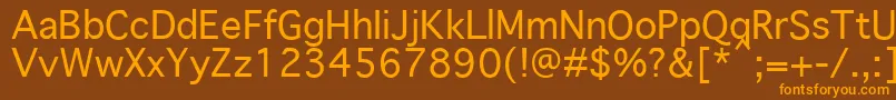 GenevaPlain.001.001 Font – Orange Fonts on Brown Background