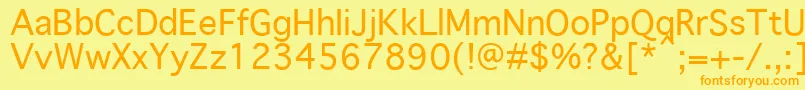 GenevaPlain.001.001 Font – Orange Fonts on Yellow Background