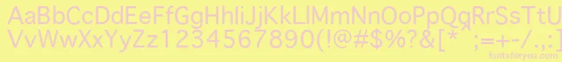 Шрифт GenevaPlain.001.001 – розовые шрифты на жёлтом фоне
