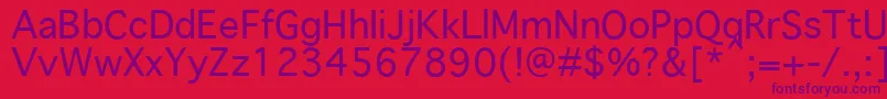 GenevaPlain.001.001 Font – Purple Fonts on Red Background