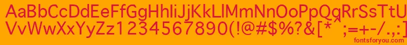 GenevaPlain.001.001 Font – Red Fonts on Orange Background