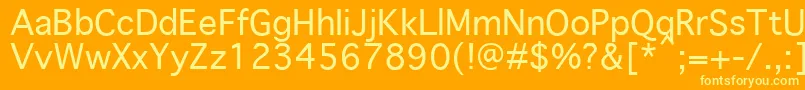 GenevaPlain.001.001 Font – Yellow Fonts on Orange Background