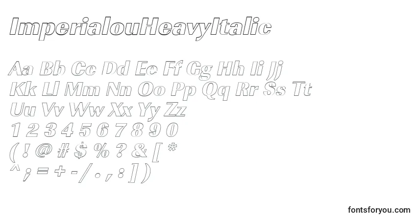 ImperialouHeavyItalicフォント–アルファベット、数字、特殊文字