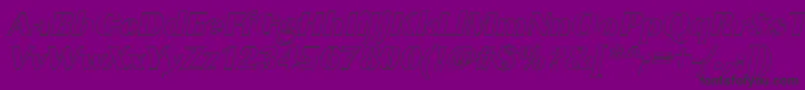 Шрифт ImperialouHeavyItalic – чёрные шрифты на фиолетовом фоне