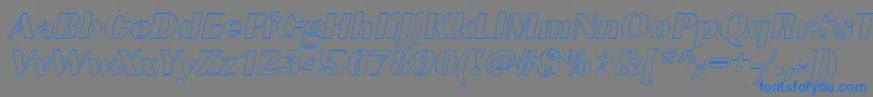 ImperialouHeavyItalic Font – Blue Fonts on Gray Background
