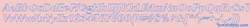 ImperialouHeavyItalic Font – Blue Fonts on Pink Background