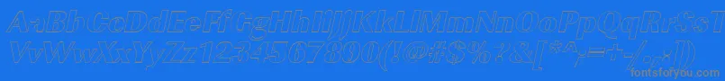 ImperialouHeavyItalic Font – Gray Fonts on Blue Background