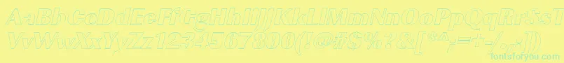 ImperialouHeavyItalic Font – Green Fonts on Yellow Background