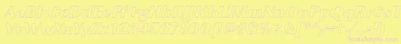 フォントImperialouHeavyItalic – ピンクのフォント、黄色の背景