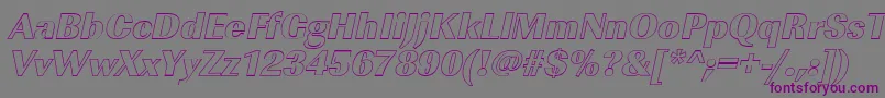 ImperialouHeavyItalic Font – Purple Fonts on Gray Background