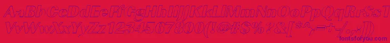 ImperialouHeavyItalic Font – Purple Fonts on Red Background