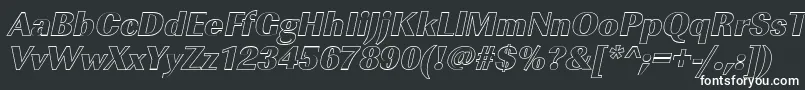 Шрифт ImperialouHeavyItalic – белые шрифты на чёрном фоне