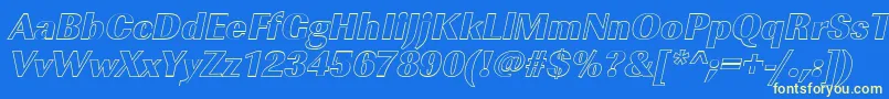 ImperialouHeavyItalic Font – Yellow Fonts on Blue Background