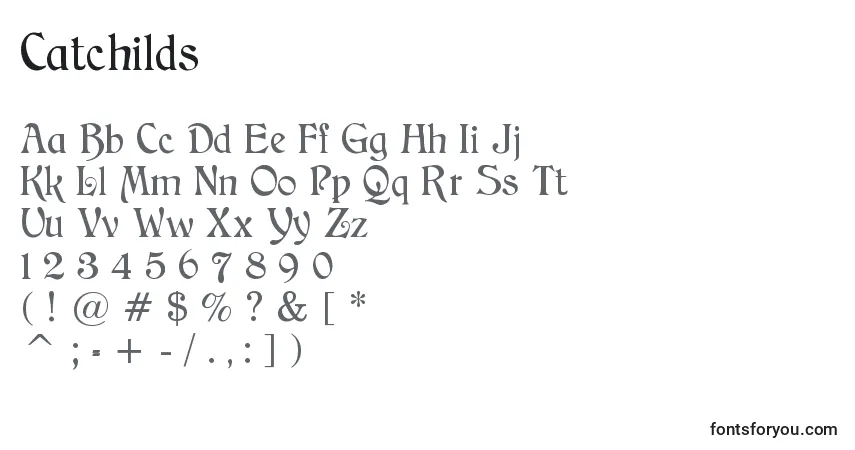 Czcionka Catchilds – alfabet, cyfry, specjalne znaki