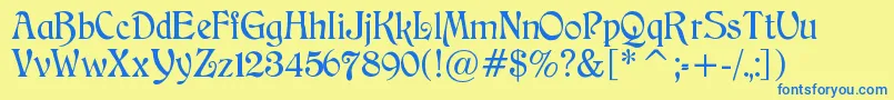 Шрифт Catchilds – синие шрифты на жёлтом фоне