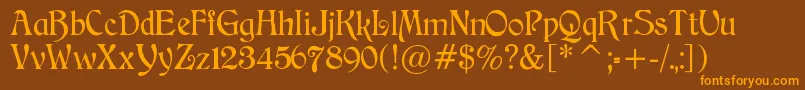 Czcionka Catchilds – pomarańczowe czcionki na brązowym tle