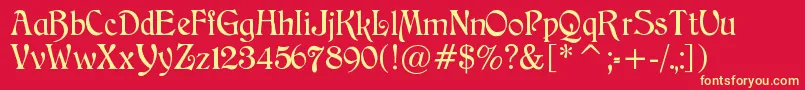 フォントCatchilds – 黄色の文字、赤い背景