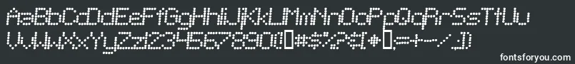 TelegraphicItalic-fontti – valkoiset fontit mustalla taustalla